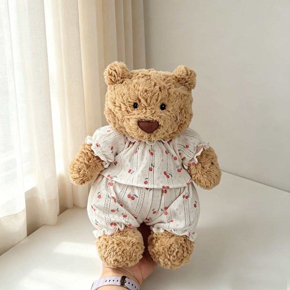 Red Cherry Eyelet Pajama for Bartholomew Bear Plush – 10inch [JC-145-10IN]